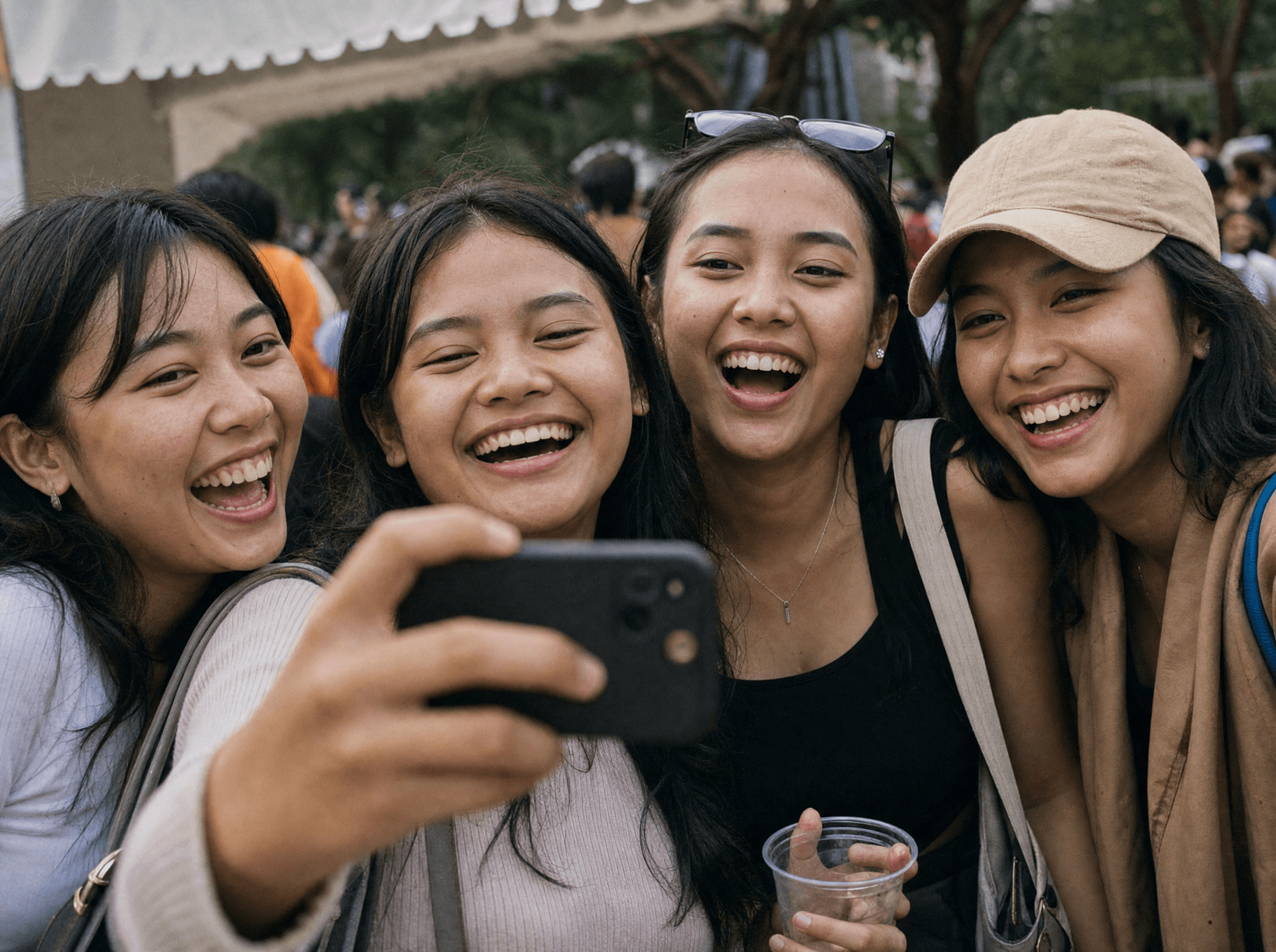 Indonesian friends at a community event