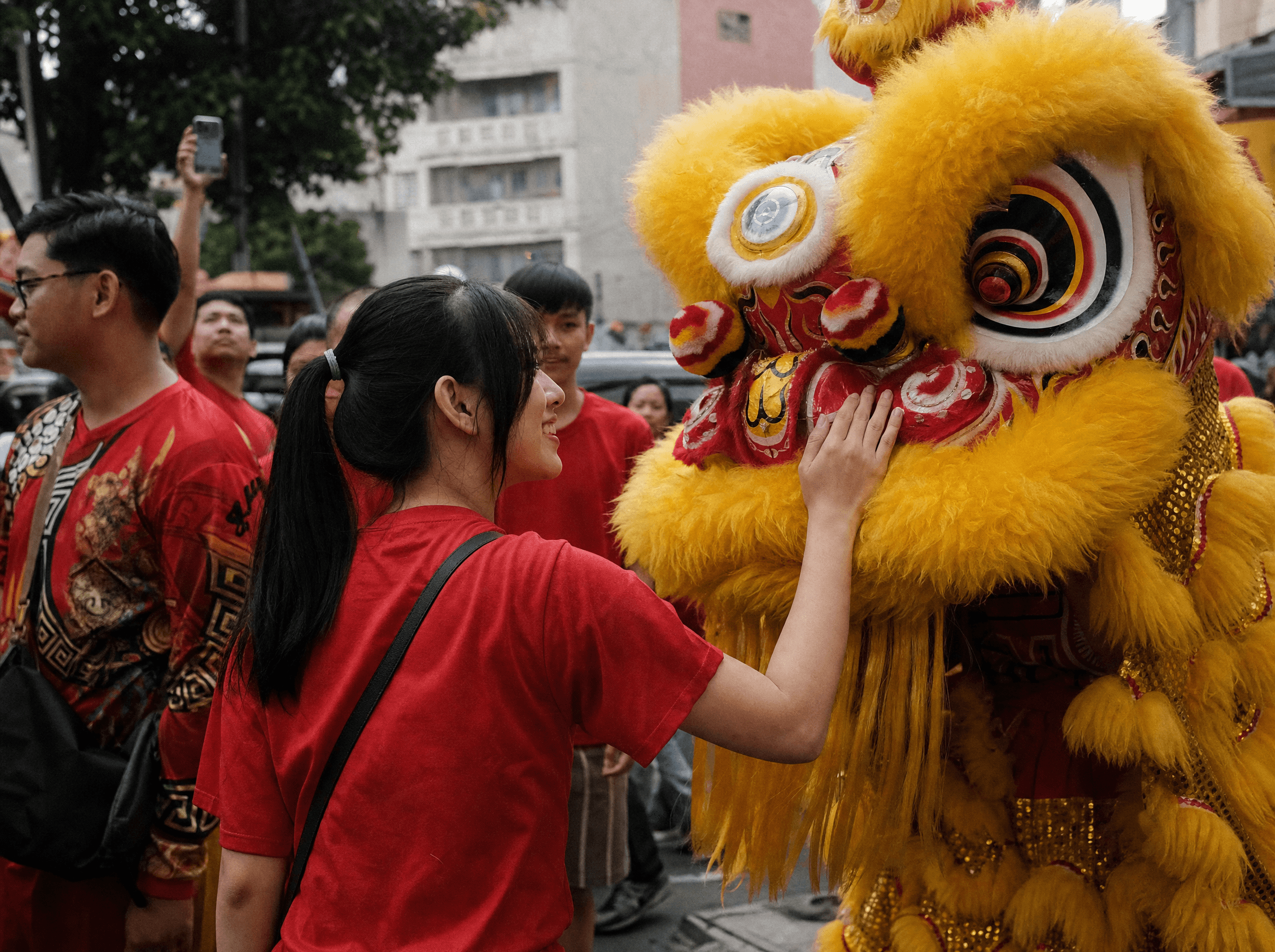 Indonesian Chinese community lion dance festival